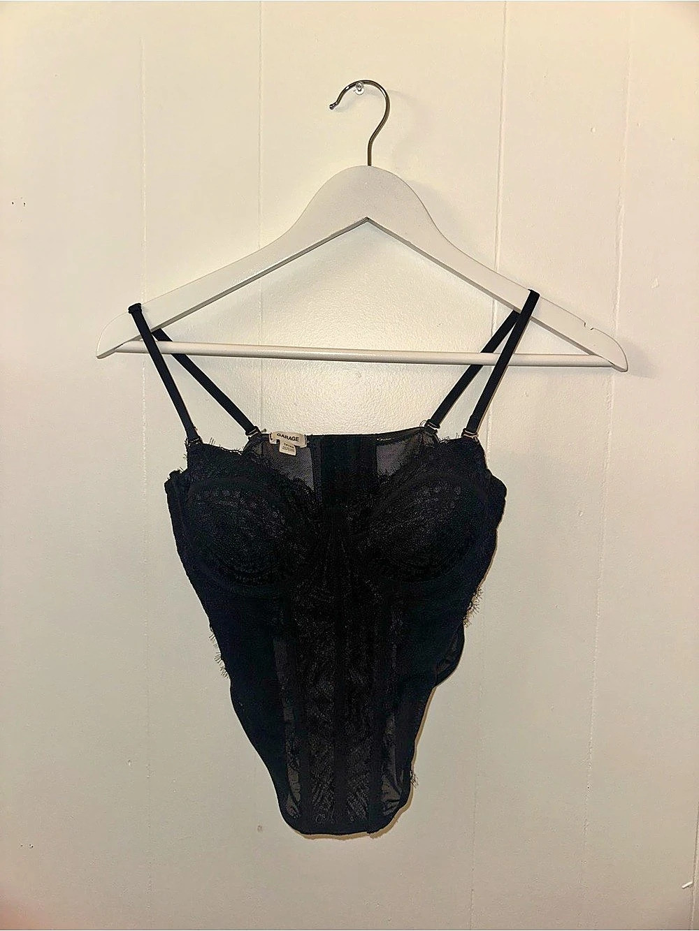 Garage Chrishell Lace Mesh Bustier Black
